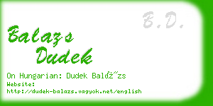 balazs dudek business card